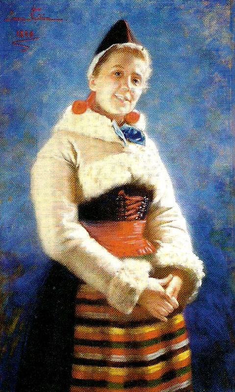 jenny nystrom rattvikskulla i vinterdrakt china oil painting image